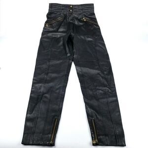 Maria Victoria Latini Black Jump‎ Zip Streetwear Leather Pants 90s Western Y2k